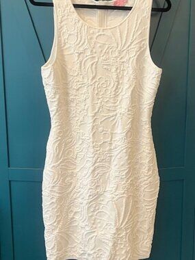 Lilly Pulitzer Tilly Sweater Dress "Too Much Bubbly" "Resort White" LG